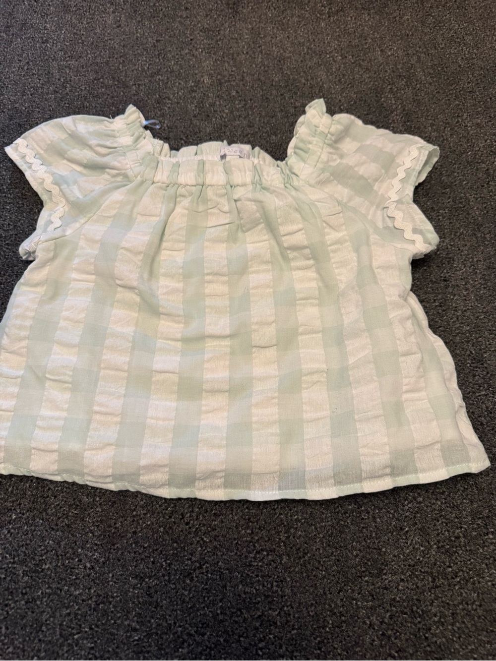 Btween Girls Light Mint Green Gingham Ric Rac Top & Skort Set - Size 7 - Picture 2 of 11